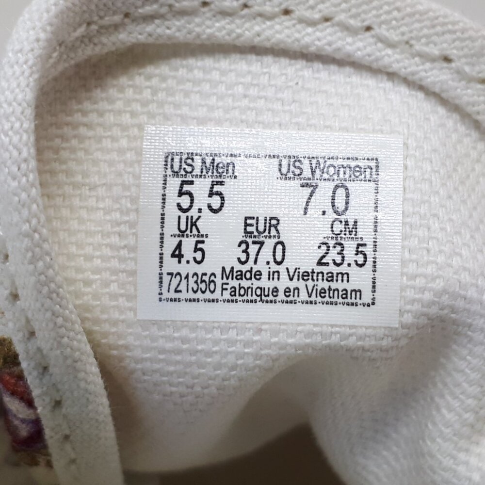 Vans Era Vintage Floral White Skate Authentic Casual Shoe Sneaker Womens 7 US - Picture 9 of 12